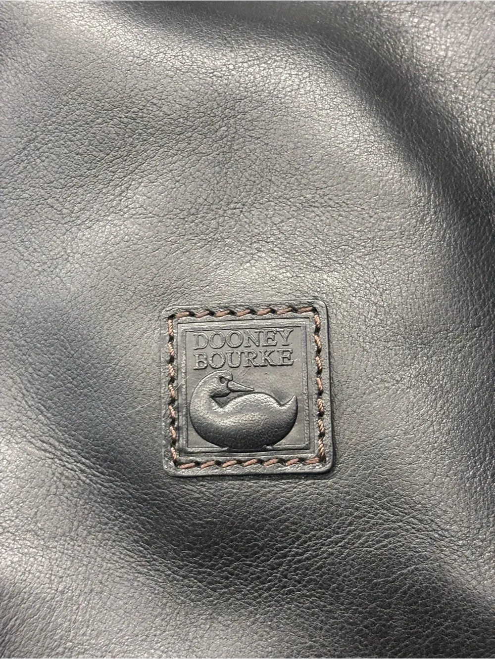 Dooney & Bourke Black Leather Satchel with Gold Hardware